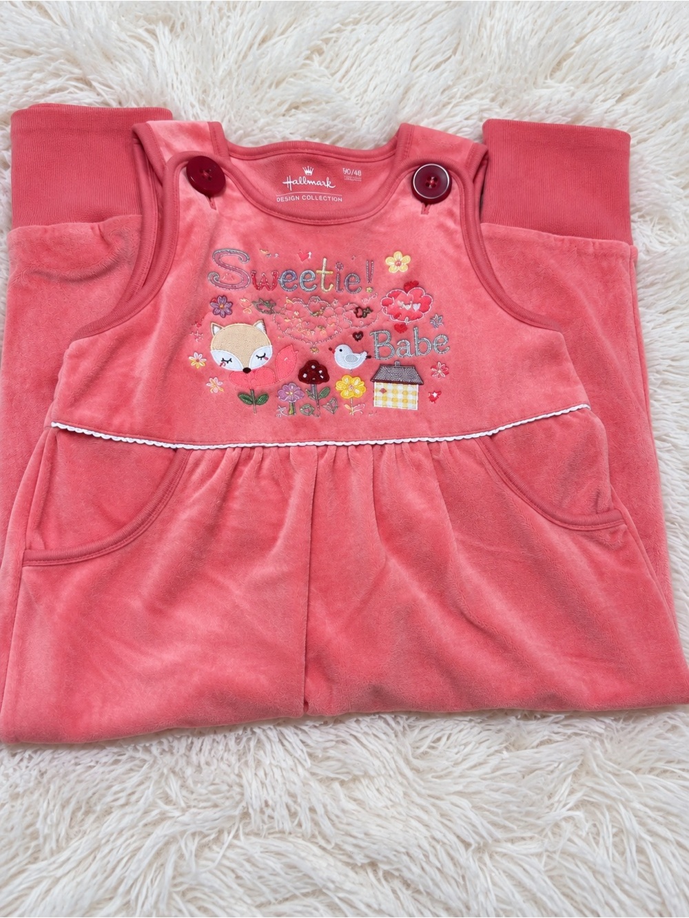 Hallmark Coral Pink 'Sweetie!' Girls Sleep Sack Romper